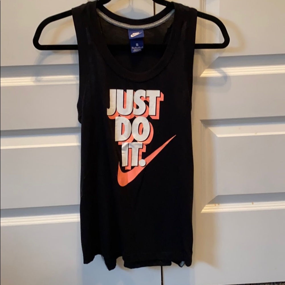 NIKE black “just do it” tank XS